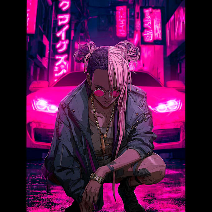 draw cyberpunk character art