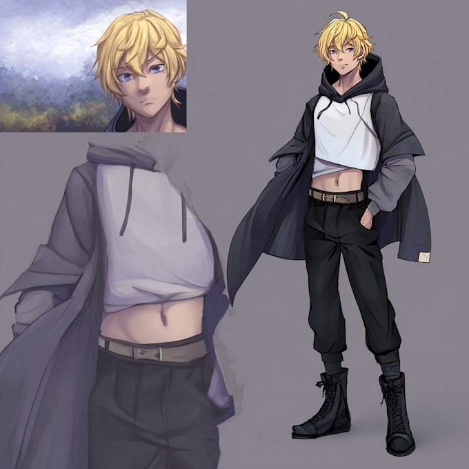design character reference sheet for your oc fanart vtuber