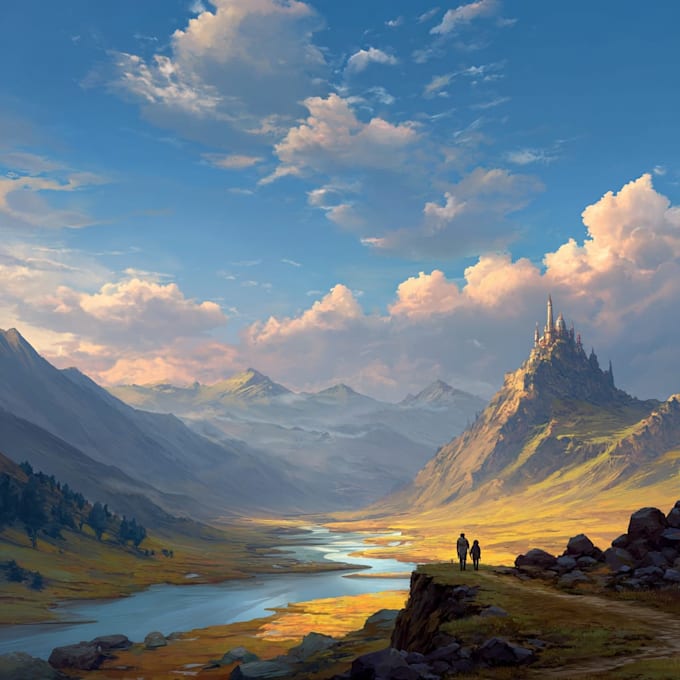 digitally paint fantasy landscape