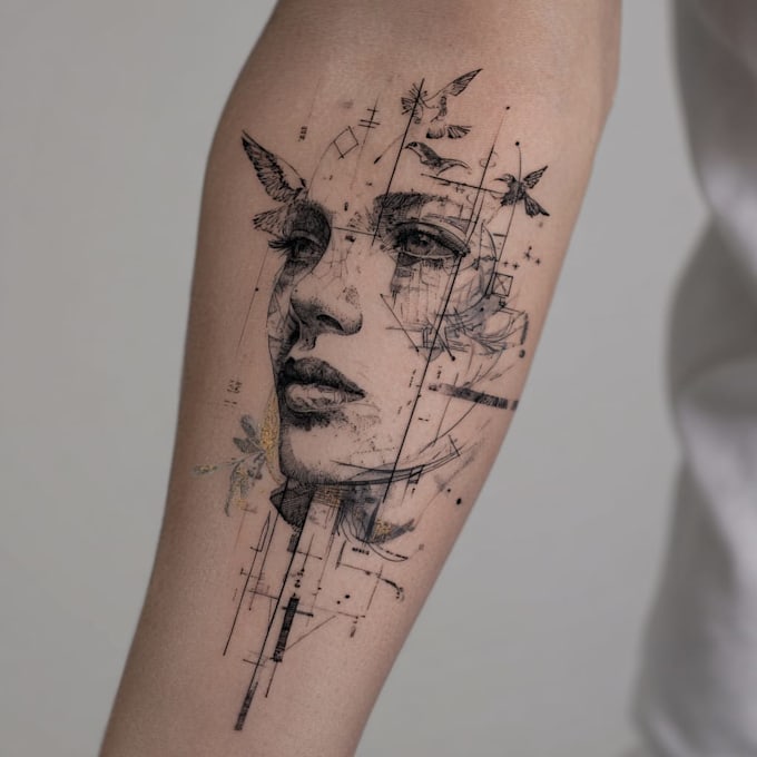 make a geometric tattoo design