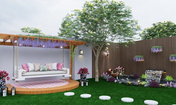 design 3d backyard front yard landscape pool patio pergola