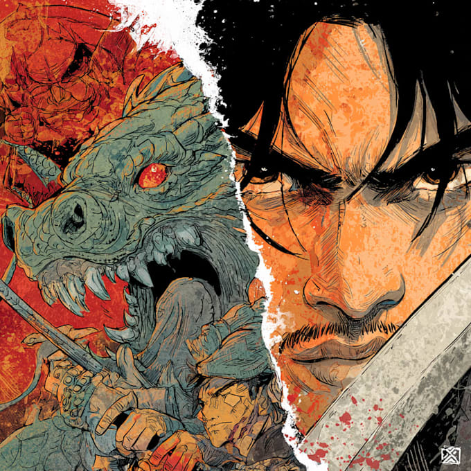 illustrate a superhero comic cover art