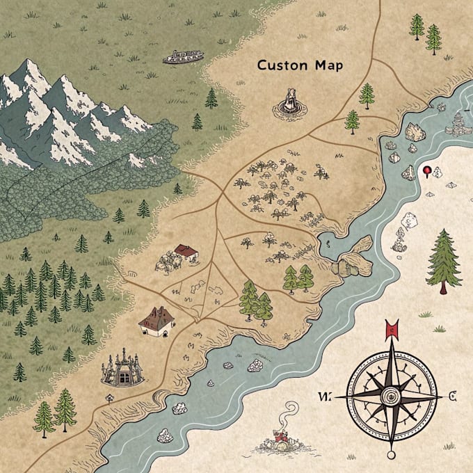 make illustrate a charming custom map