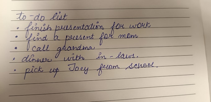 handwrite notes and letters