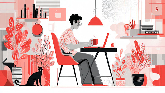 draw vector illustrations in a flat, modern style