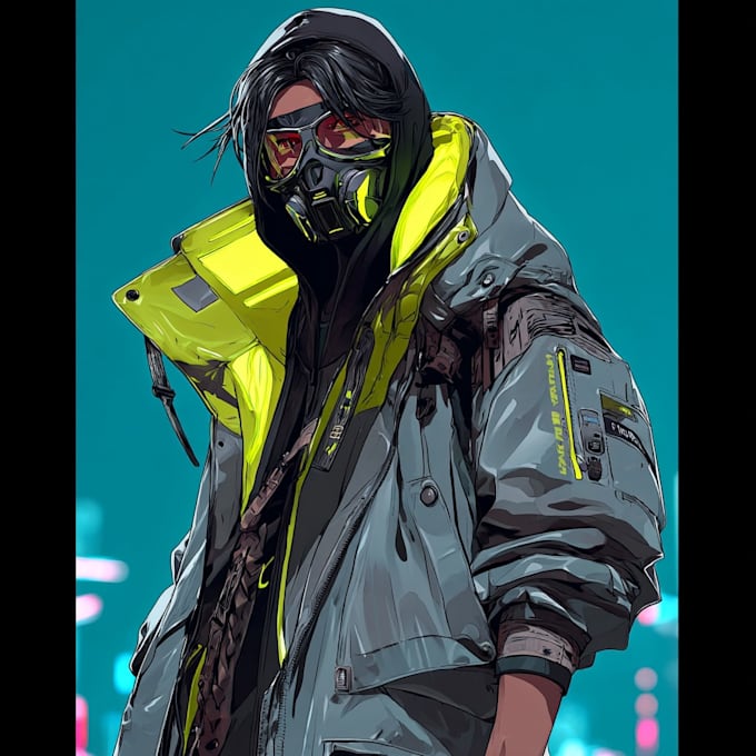 make a cyberpunk character art