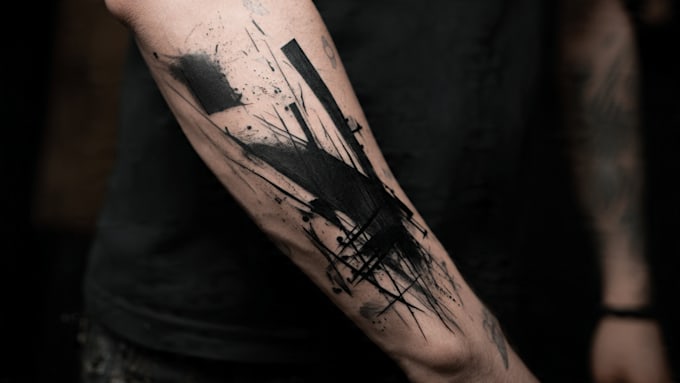 custom an abstract black tattoo design