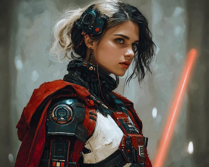 design epic sci fi star wars inspired character art