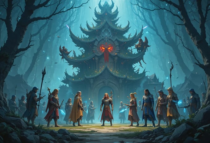 create custom dnd party commission art