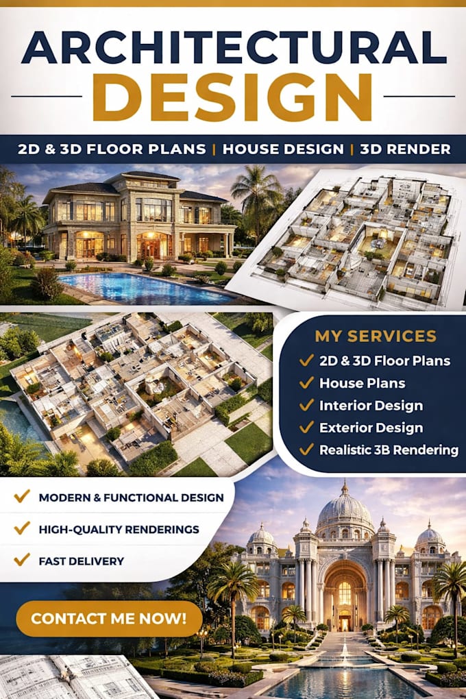 Design modern architectural 2d and 3d floor plans, house plans and ...