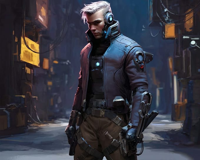 Draw cyberpunk and futuristic sci fi character illustration by ...