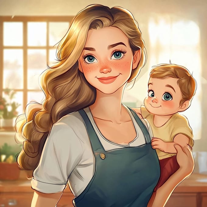 beautiful portrait in disney cartoon
