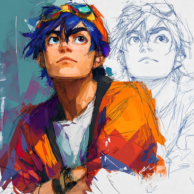 draw anime character an illustration