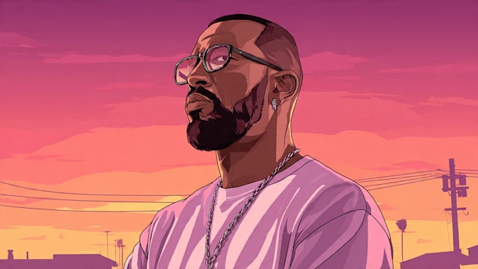draw gta style vector cartoon portrait