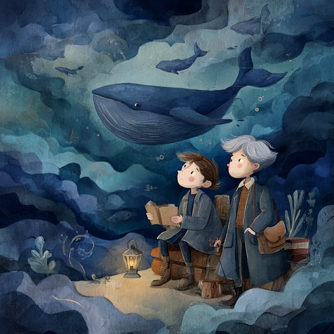 create a beatiful and unique children book illustration