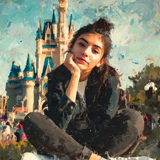 draw portrait into a disney style cartoon