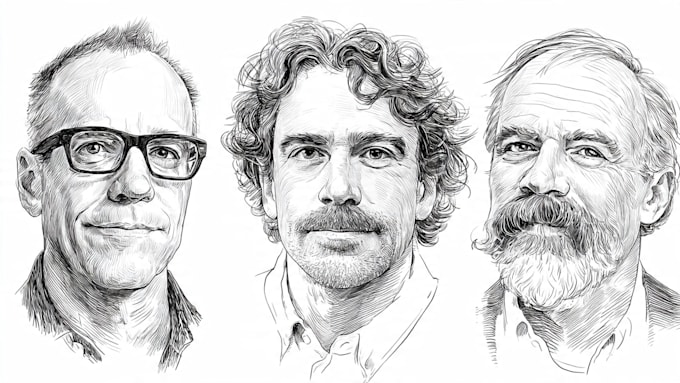 draw a hedcut wsj portrait style from photo