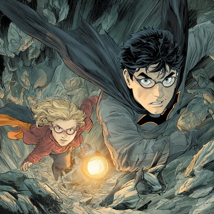 create an amazing superhero or fantasy comic illustration