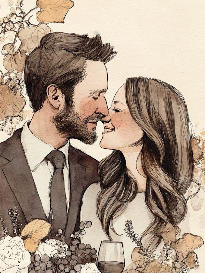 make couple portrait illustrations