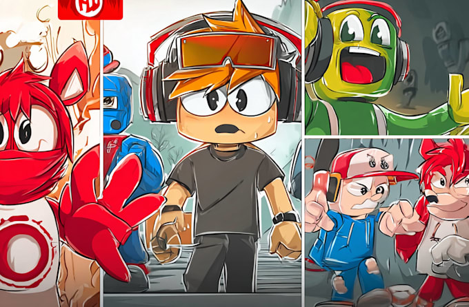 draw cartoon roblox thumbnail for any style
