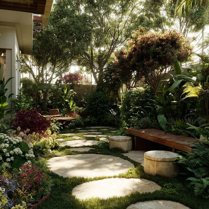 design front yard, backyard, home garden