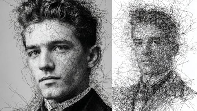 draw your portrait in scribble art style