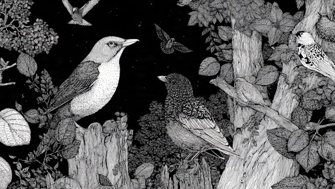 draw line art illustration with ink