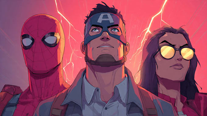 design your realistic superhero cartoon portrait