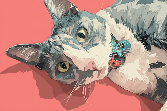draw a awesome pet portrait, dog portrait cat portrait