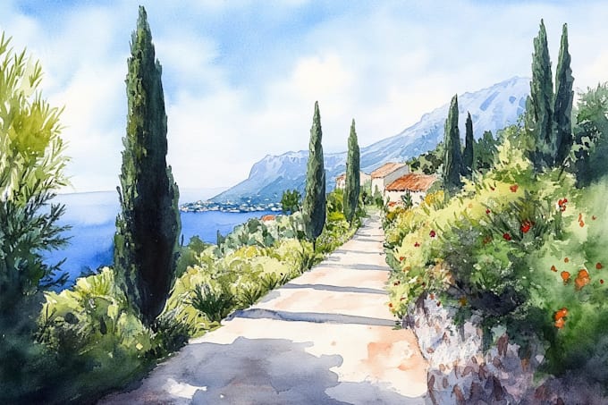 paint landscapes in watercolor