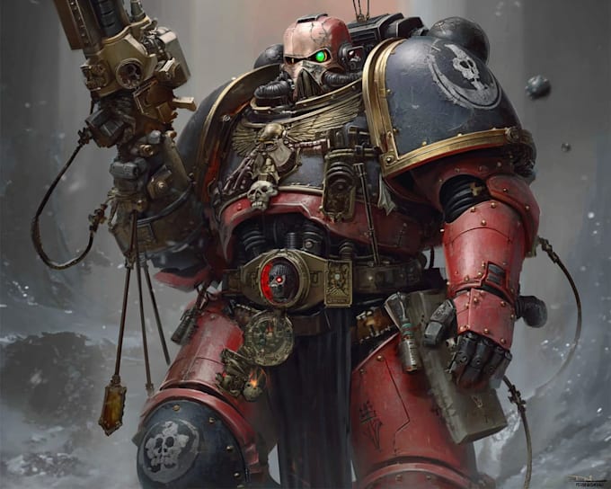 drawing a warhammer 40k character art