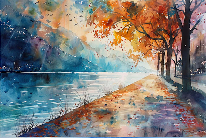paint landscapes in watercolor