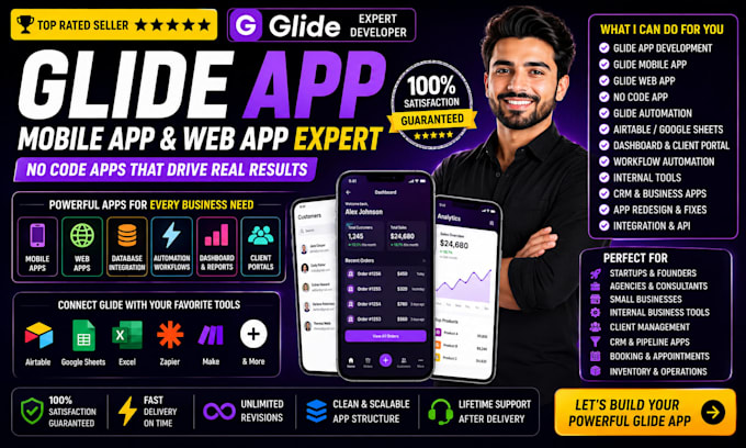 build glide app glide mobile app glide web app no code app glide automation