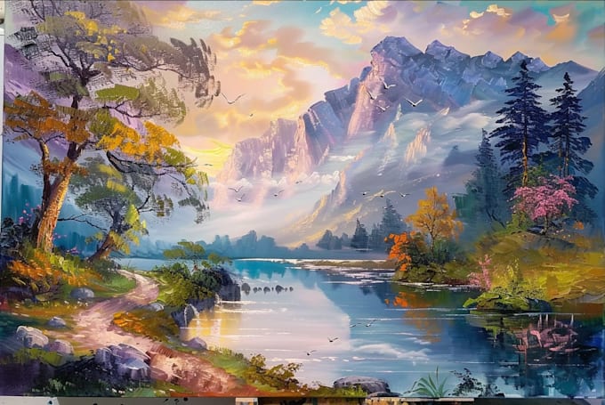 paint landscape in oil painting