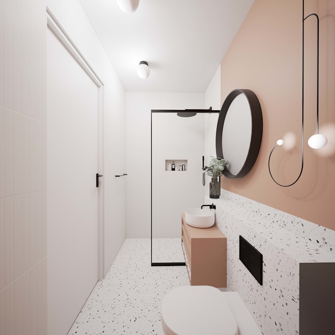 professional bathroom interior design and 3d rendering