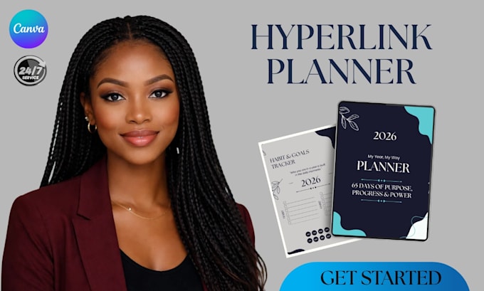 60 pages busy mum hyperlinked digital planner design editable link