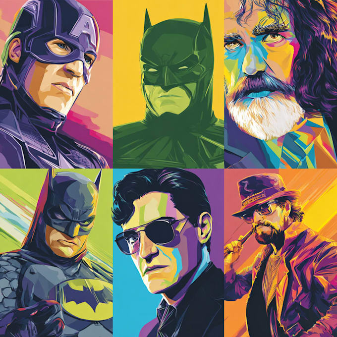 design an amazing superhero pop art