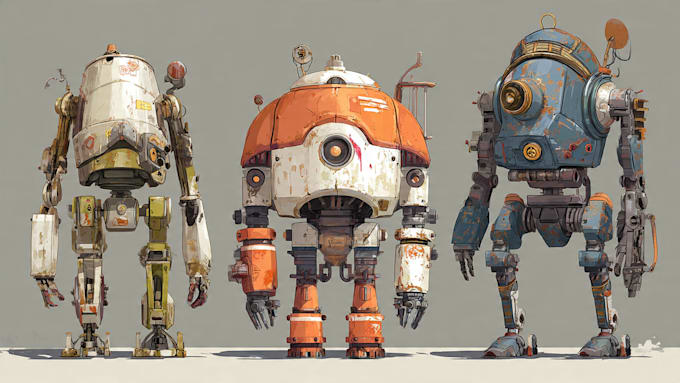 design sci fi mecha and robot concept art