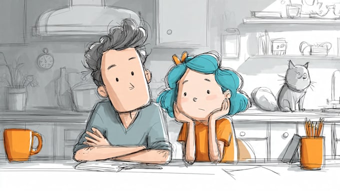 draw a cartoon illustration