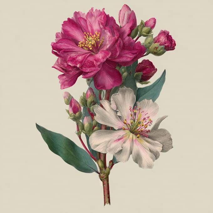 hand draw botanical illustrations