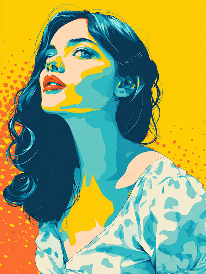 draw a retro pop art style in less