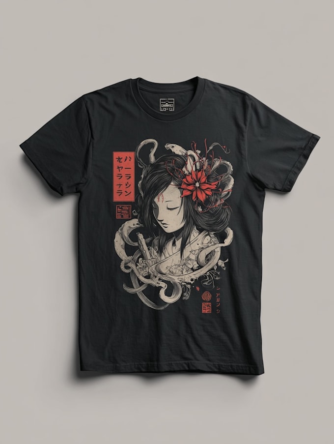 create design tshirt and samurai supermoto japan art