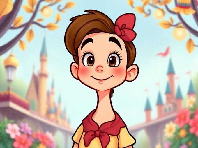 turn yourself a disney cartoon portrait illustration