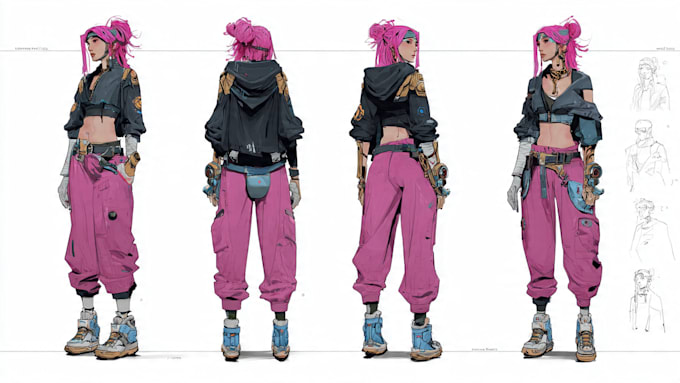 design cyberpunk character, original character design