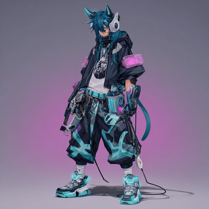 design anime character , cyberpunk character