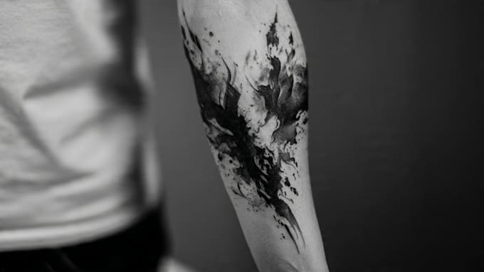 custom an abstract black tattoo design