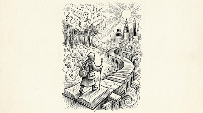 draw creative illustration, pen, ink sketch for any purpose