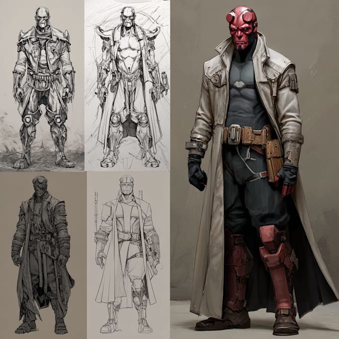 create scifi, fantasy, superhero character design