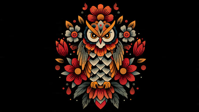 create awesome old school tattoo style design