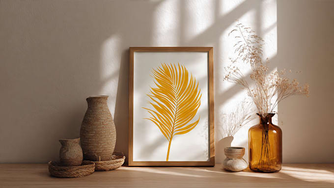 design abstract printable tropical palm leaf wall art